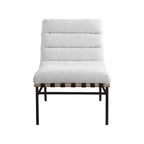 Chaise Meridian Furniture Burke en tissu bouclé crème