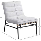 Chaise Meridian Furniture Burke en tissu bouclé crème