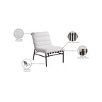 Chaise Meridian Furniture Burke en tissu bouclé crème