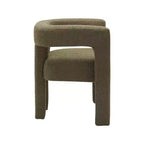 Chaise en tissu bouclé Meridian Furniture Athena vert olive