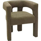 Chaise en tissu bouclé Meridian Furniture Athena vert olive