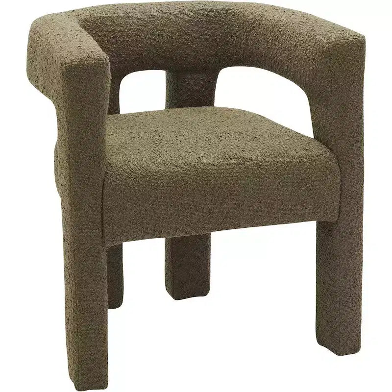 Chaise en tissu bouclé Meridian Furniture Athena vert olive