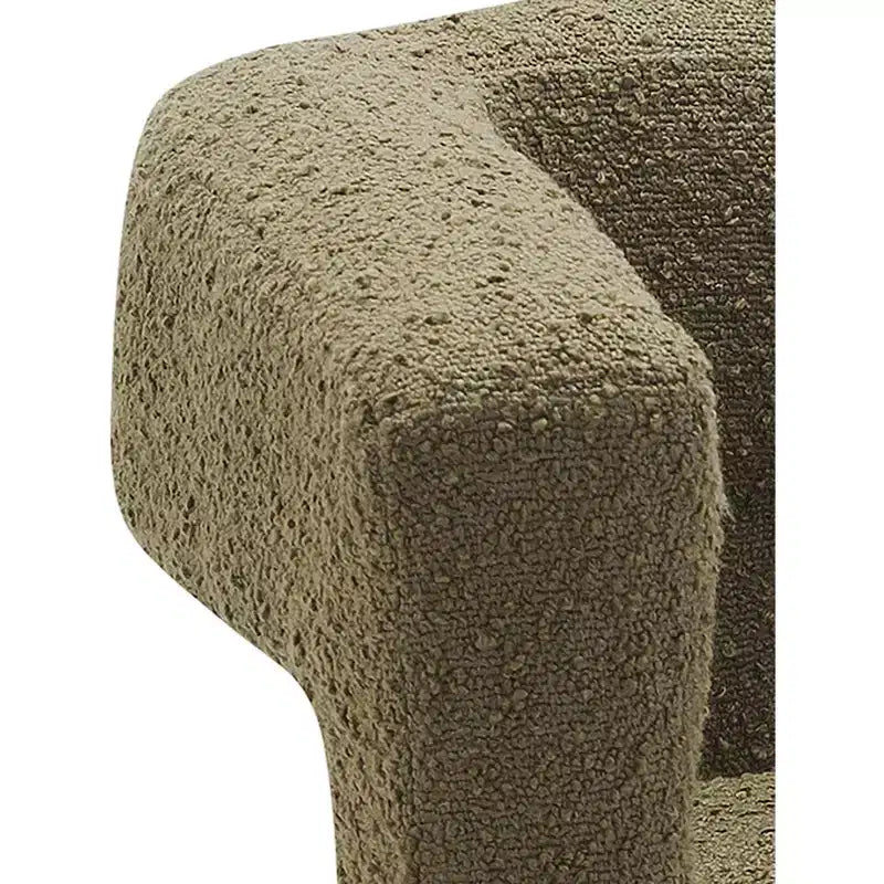 Chaise en tissu bouclé Meridian Furniture Athena vert olive