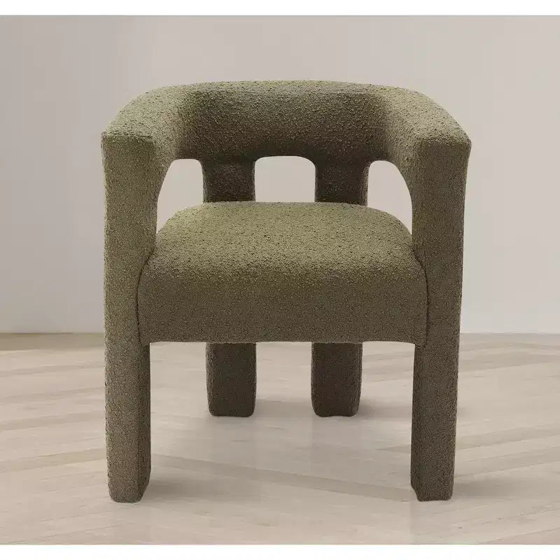 Chaise en tissu bouclé Meridian Furniture Athena vert olive