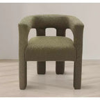 Chaise en tissu bouclé Meridian Furniture Athena vert olive