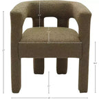 Chaise en tissu bouclé Meridian Furniture Athena vert olive