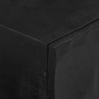 vidaXL Meuble TV Noir Bois de manguier massif et fer 110 x 30 x 40 cm