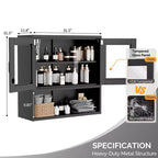 Armoire de rangement à outils en acier, meuble haut noir
