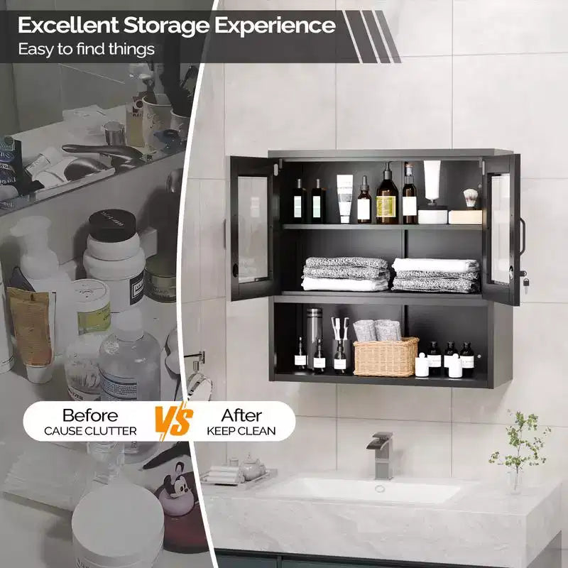 Armoire de rangement à outils en acier, meuble haut noir