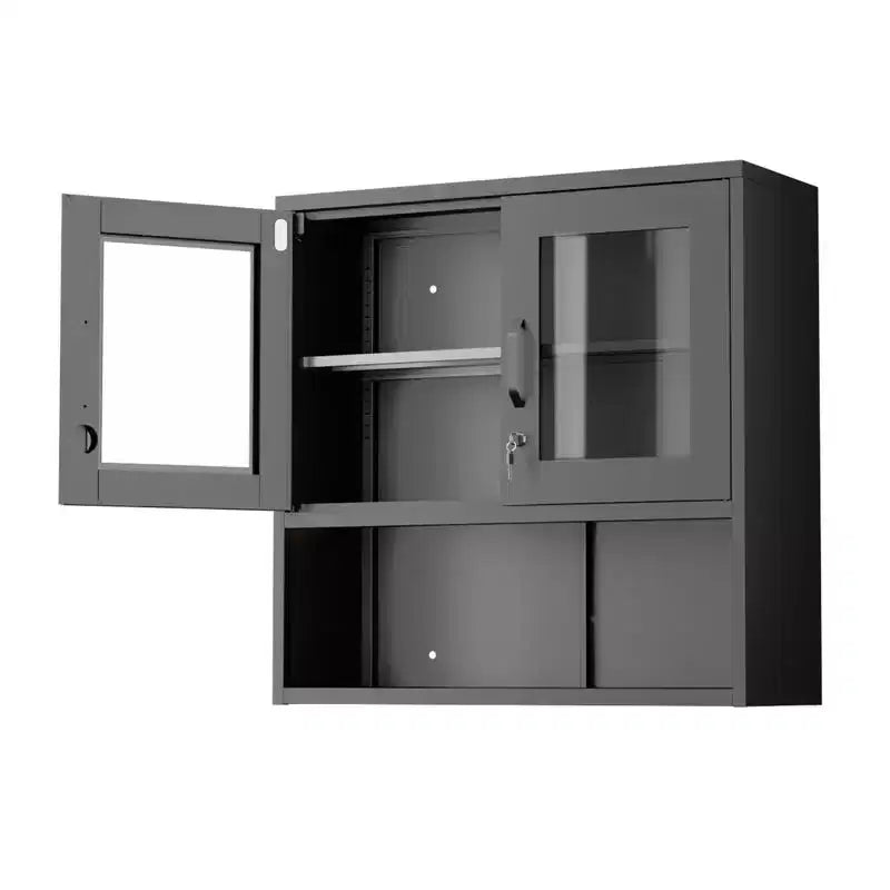 Armoire de rangement à outils en acier, meuble haut noir