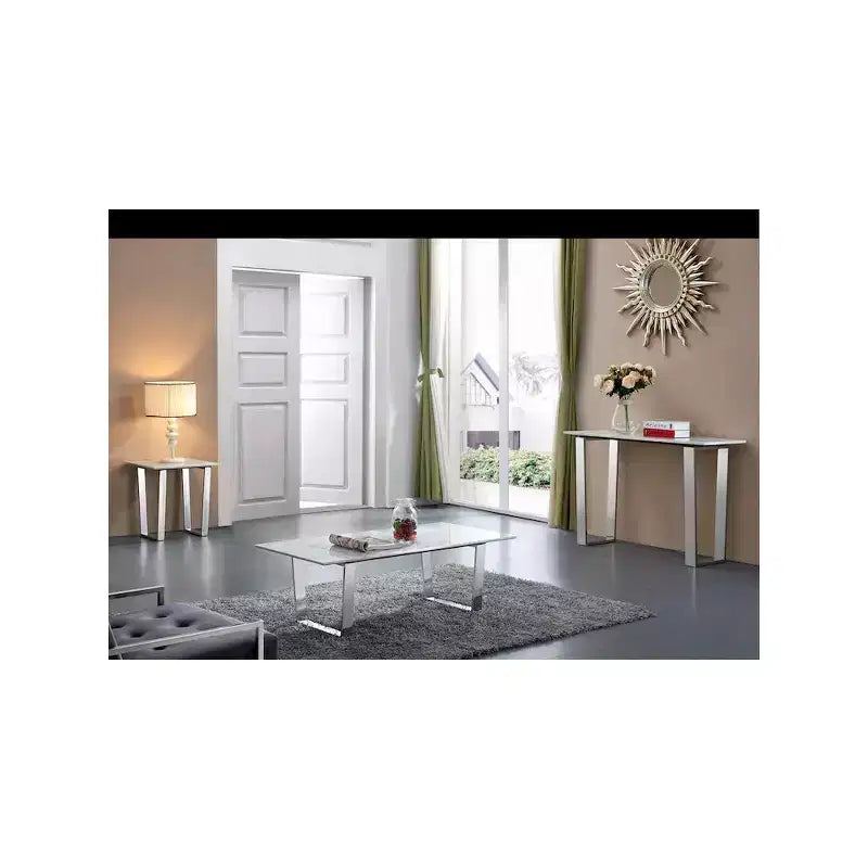 Console de table chromée Carlton de Meridian Furniture