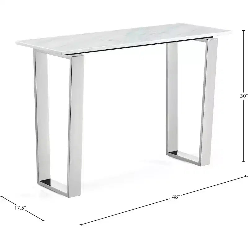 Console de table chromée Carlton de Meridian Furniture