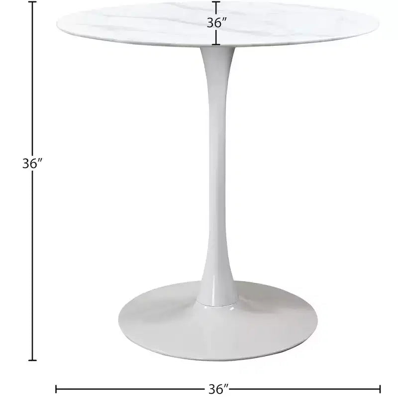 Table hauteur comptoir Tulip blanche de Meridian Furniture