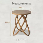 COZAYH Table d'appoint ronde avec piètement entrelacé pour salon, Noyer