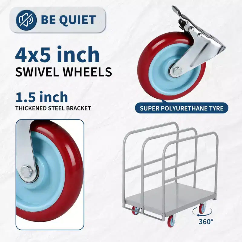 Diable pliable robuste 2500 LB Chariot plateforme convertible 2-en-1 Chariot à plateau durable pour le déplacement d'appareils électroménagers, la construction, l'utilisation en entrepôt