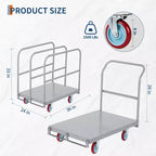 Diable pliable robuste 2500 LB Chariot plateforme convertible 2-en-1 Chariot à plateau durable pour le déplacement d'appareils électroménagers, la construction, l'utilisation en entrepôt