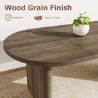 COZONY Table à manger ovale, Table de cuisine de ferme avec base en bois robuste, Grande table à manger pour cuisine, salon, bureau