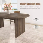 COZONY Table à manger ovale, Table de cuisine de ferme avec base en bois robuste, Grande table à manger pour cuisine, salon, bureau