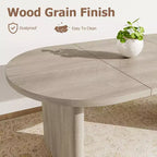 COZONY Table à manger ovale, Table de cuisine de ferme avec base en bois robuste, Grande table à manger pour cuisine, salon, bureau