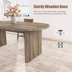 COZONY Table à manger ovale, Table de cuisine de ferme avec base en bois robuste, Grande table à manger pour cuisine, salon, bureau
