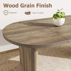 COZONY Table à manger ovale, Table de cuisine de ferme avec base en bois robuste, Grande table à manger pour cuisine, salon, bureau