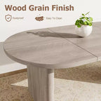 COZONY Table à manger ovale, Table de cuisine de ferme avec base en bois robuste, Grande table à manger pour cuisine, salon, bureau