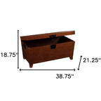 HomeRoots Table Basse Rectangulaire 39 en Bois Manufacturé Marron et Métal