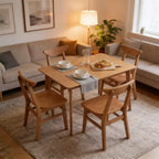 Ensemble de salle à manger 5 pièces en bois Meubles de salle à manger Table rustique en noyer et 4 chaises