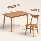 Ensemble de salle à manger 5 pièces en bois Meubles de salle à manger Table rustique en noyer et 4 chaises
