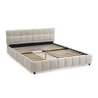 Cadre de lit rembourré avec tiroirs de rangement, taille Queen/King/California King, lit plateforme en chenille avec tête de lit et cadre solide pour chambre à coucher