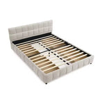 Cadre de lit rembourré avec tiroirs de rangement, taille Queen/King/California King, lit plateforme en chenille avec tête de lit et cadre solide pour chambre à coucher