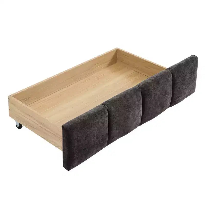Cadre de lit rembourré avec tiroirs de rangement, taille Queen/King/California King, lit plateforme en chenille avec tête de lit et cadre solide pour chambre à coucher