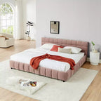 Cadre de lit rembourré avec tiroirs de rangement, taille Queen/King/California King, lit plateforme en chenille avec tête de lit et cadre solide pour chambre à coucher