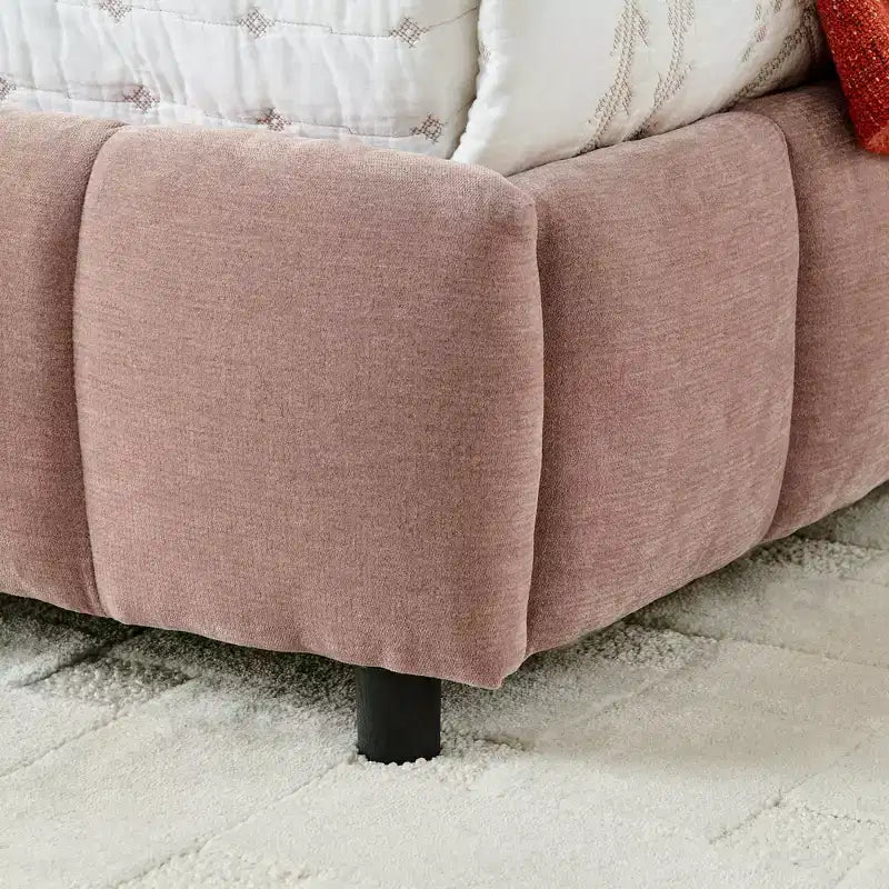 Cadre de lit rembourré avec tiroirs de rangement, taille Queen/King/California King, lit plateforme en chenille avec tête de lit et cadre solide pour chambre à coucher