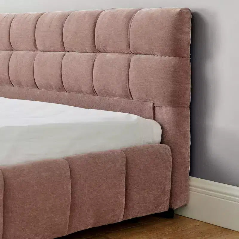 Cadre de lit rembourré avec tiroirs de rangement, taille Queen/King/California King, lit plateforme en chenille avec tête de lit et cadre solide pour chambre à coucher
