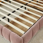 Cadre de lit rembourré avec tiroirs de rangement, taille Queen/King/California King, lit plateforme en chenille avec tête de lit et cadre solide pour chambre à coucher