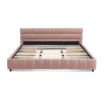 Cadre de lit rembourré avec tiroirs de rangement, taille Queen/King/California King, lit plateforme en chenille avec tête de lit et cadre solide pour chambre à coucher
