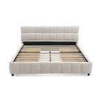 Cadre de lit rembourré avec tiroirs de rangement, taille Queen/King/California King, lit plateforme en chenille avec tête de lit et cadre solide pour chambre à coucher