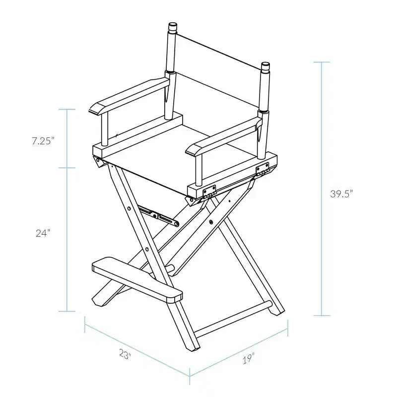 Chaise de réalisateur hauteur comptoir - Cadre noir