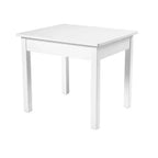 Ensemble de mobilier de salle de jeux Melissa & Doug en bois pour enfants, table et 2 chaises - Blanc : Surface carrée, ensemble de 3 pièces