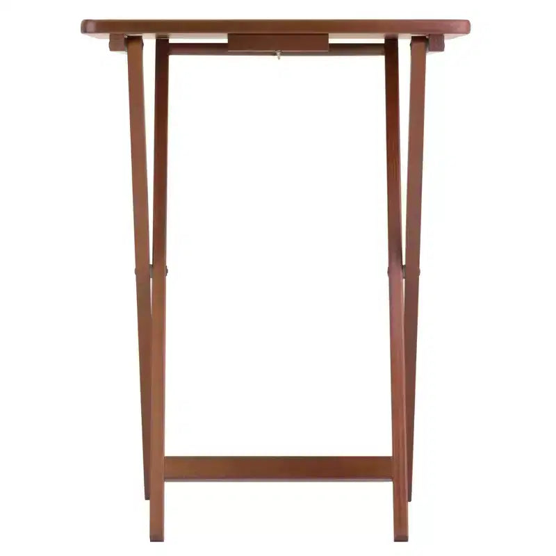 Ensemble de 5 tables d'appoint Alex Noyer Marron - Winsome : Bois massif, pliant, support de rangement inclus