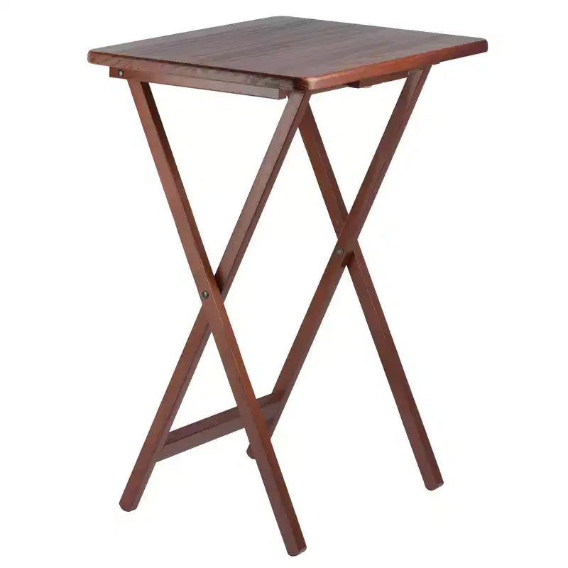 Ensemble de 5 tables d'appoint Alex Noyer Marron - Winsome : Bois massif, pliant, support de rangement inclus