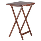 Ensemble de 5 tables d'appoint Alex Noyer Marron - Winsome : Bois massif, pliant, support de rangement inclus