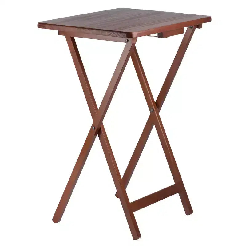 Ensemble de 5 tables d'appoint Alex Noyer Marron - Winsome : Bois massif, pliant, support de rangement inclus