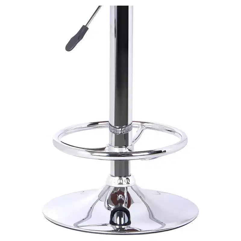Tabouret de bar réglable Java - Noir - Armen Living : Hauteur réglable moderne, plaqué chrome, similicuir, capacité de 113 kg