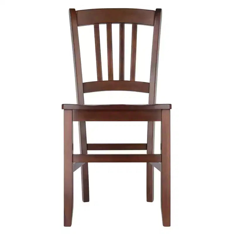 Lot de 2 chaises Madison Slat Back Walnut - Winsome : Construction en bois dur, siège profilé, capacité de 100 kg