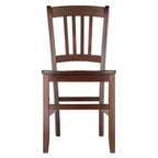 Lot de 2 chaises Madison Slat Back Walnut - Winsome : Construction en bois dur, siège profilé, capacité de 100 kg