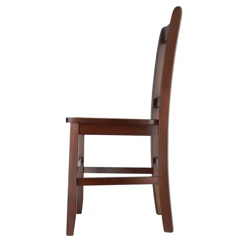 Lot de 2 chaises Madison Slat Back Walnut - Winsome : Construction en bois dur, siège profilé, capacité de 100 kg