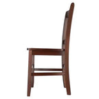 Lot de 2 chaises Madison Slat Back Walnut - Winsome : Construction en bois dur, siège profilé, capacité de 100 kg