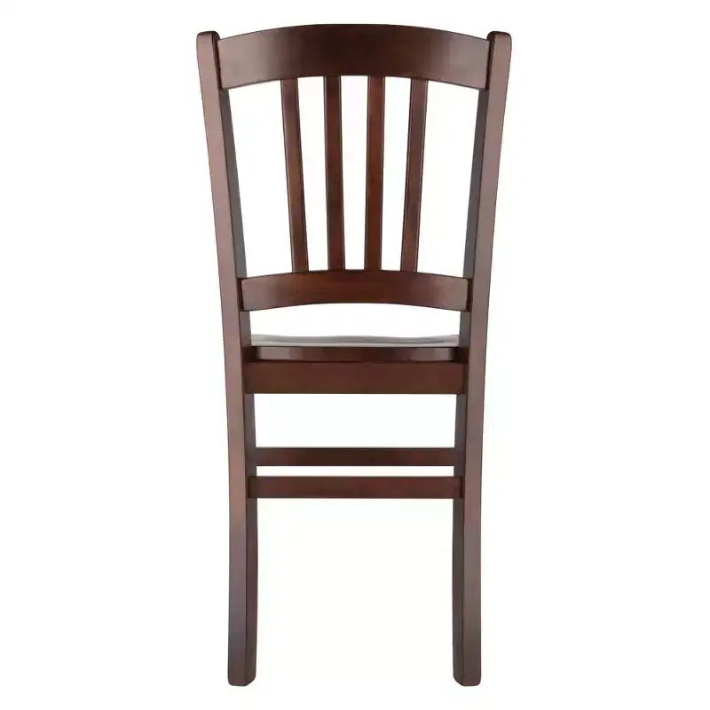 Lot de 2 chaises Madison Slat Back Walnut - Winsome : Construction en bois dur, siège profilé, capacité de 100 kg